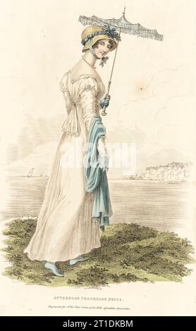 Assiette à la mode (robe Promenade de l'après-midi), 1813. Banque D'Images