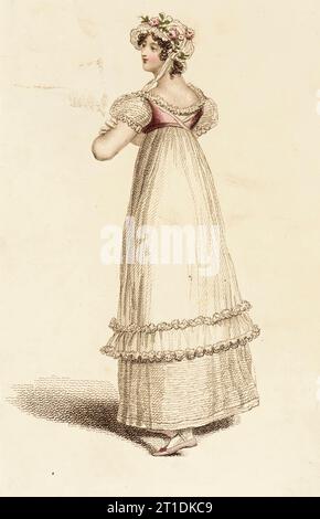 Assiette de mode (robe d'après-midi), 1815. Banque D'Images