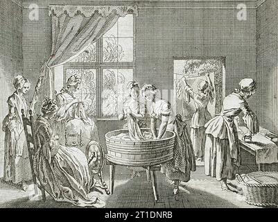 Illustration pour Basedow 'Elementary Work', 1770.Un manuel illustré populaire pour les enfants. Banque D'Images