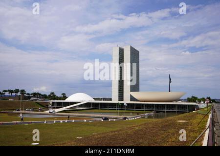 BRASILIA, BRÉSIL - 30 AOÛT 2023 : Congrès national du Brésil à Brasilia Banque D'Images