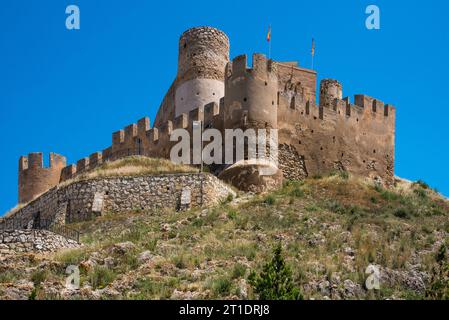 Castilio de Atalaya, à Biar, mauresque, de 800 - 14OO , puis espagnol jusqu'en 1700, province d'Alicante, Banque D'Images