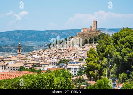 Castilio de Atalaya, à Biar, province d'Alicante, mauresque de 800 à 1400, puis jusqu'en 1700, espagnol Banque D'Images