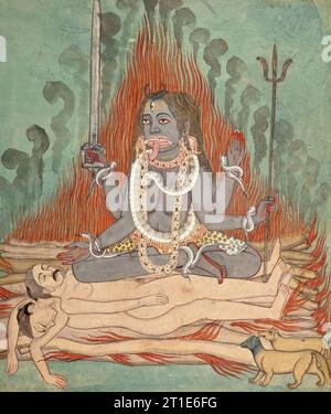 Shiva, Vishnu et Brahma adorant Kali (image 5 de 7), c1740. Banque D'Images