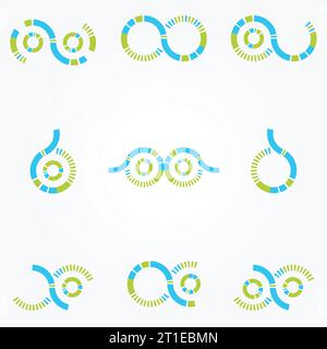 Ensemble d'objets de couleur futuriste sur fond gris. Illustration vectorielle. Illustration de Vecteur