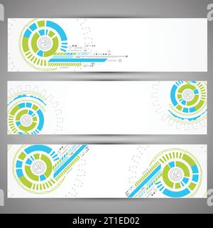 Ensemble de bannières de thème de technologie Web pour votre site Web Illustration de Vecteur