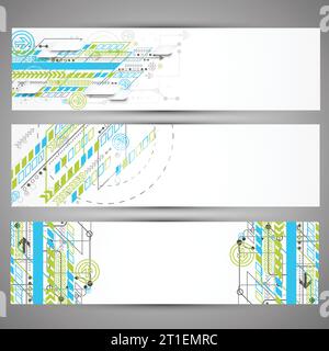 Ensemble de bannières de thème de technologie Web pour votre site Web Illustration de Vecteur