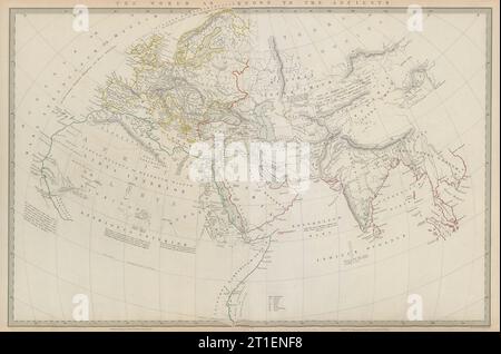 MONDE COMME CONNU DES ANCIENS Hérodote Hanno Ptolemy Pline SDUK 1844 ancienne carte Banque D'Images