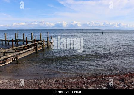 Jetée sur la plage de Vitt sur l'île de Rügen, sur la mer Baltique Banque D'Images