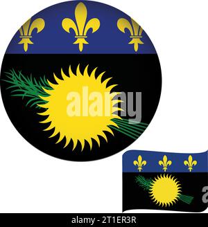 Guadeloupe drapeau rond Illustration de Vecteur