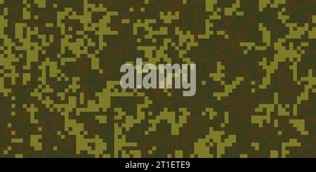 Motif de camouflage pixel kaki sans couture pour les bois. Camouflage numérique avec texture carrée. Arrière-plan vectoriel Illustration de Vecteur