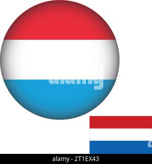 Forme ronde du drapeau luxembourgeois Illustration de Vecteur