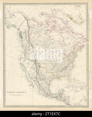 NORTH AMERICA.Texas Republic.Mexican California.Russian America.SDUK 1844 carte Banque D'Images