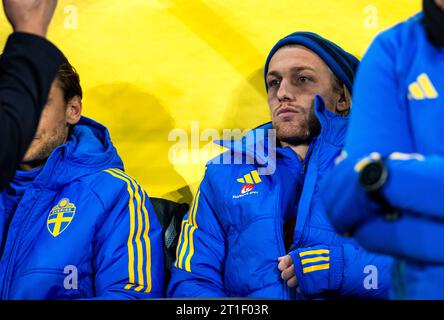 Stockholm, Suède. 12 octobre 2023. Emil Forsberg, de Suède, vu avant la rencontre amicale entre la Suède et la Moldavie à Friends Arena de Stockholm. (Crédit photo : Gonzales photo/Alamy Live News Banque D'Images