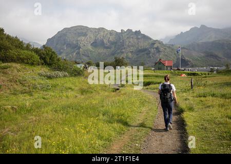 Þórsmörk destination populaire de camping et de randonnée en Islande Banque D'Images