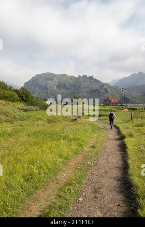 Þórsmörk destination populaire de camping et de randonnée en Islande Banque D'Images