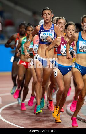 Jessica Warner-Judd, de Grande-Bretagne, en compétition dans la finale féminine du 10 000 m aux Championnats du monde d’athlétisme au Centre national d’athlétisme en B. Banque D'Images