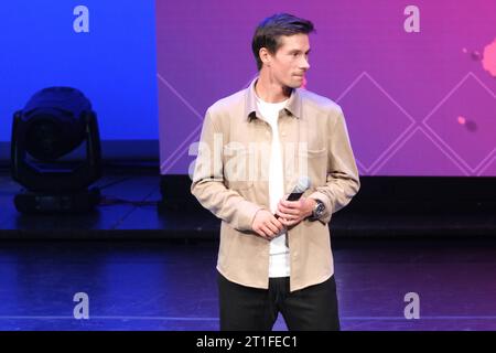 Trente, Italie. 13 octobre 2023. Primoz Roglic lors de la cérémonie de présentation officielle du Giro dâItalia 2024 au Teatro sociale le 13 octobre 2023, trente, Italie. Crédit : Agence photo indépendante/Alamy Live News Banque D'Images
