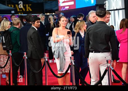 Royal Festival Hall, Londres, Royaume-Uni. 13 octobre 2023. Les invités assistent au End We Start - BFI London film Festival 2023, Londres, Royaume-Uni. Crédit : Voir Li/Picture Capital/Alamy Live News Banque D'Images