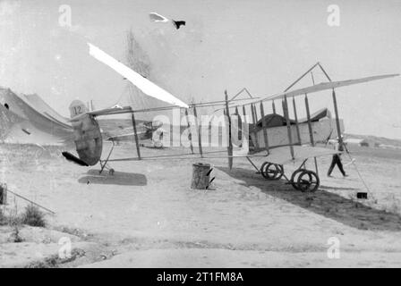 Knatchbull M (capt) le député de l'escadron no 3 Collection R. N. A. S. Maurice Farman avion : Ténédos, Gallipoli, 1915. Banque D'Images