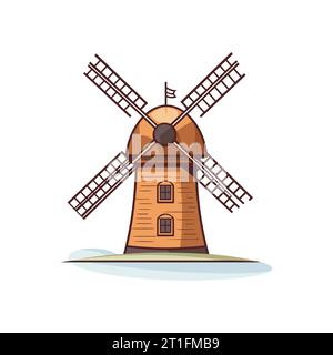 Icône Moulin à vent. Bel appartement isolé. Illustration vectorielle Illustration de Vecteur