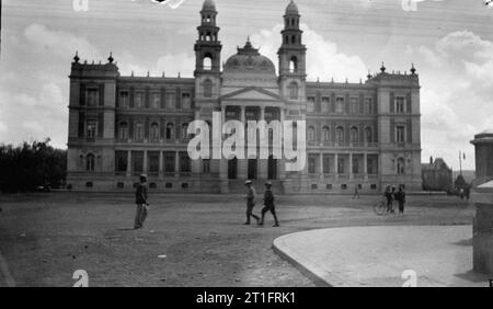 La Deuxième Guerre des Boers, 1899-1902 Palais de Justice de Pretoria, photographie prise à partir de l'autre côté de la place de l'Église. Banque D'Images