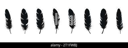 Icône de jeu de plumes, logo isolé sur fond blanc. Illustration vectorielle Illustration de Vecteur