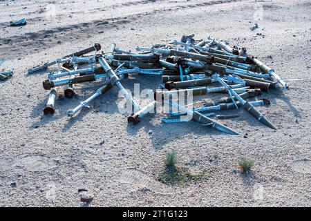 Fragments d'obus de lance-grenades usagés Banque D'Images