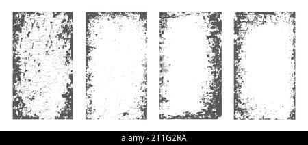 Définissez le modèle de texture grunge noir et blanc. Fond de recouvrement de poussière sale foncé. Illustration vectorielle Illustration de Vecteur