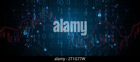 Concept de commerce financier. Marché boursier et bourse. Graphique en bâtonnets de bougie. Illustration de Vecteur