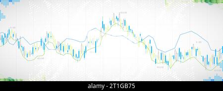 Concept de commerce financier. Marché boursier et bourse. Graphique en bâtonnets de bougie. Illustration de Vecteur