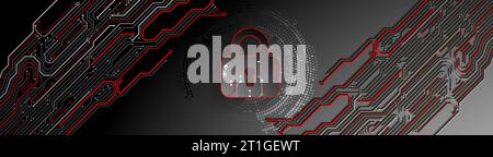 Espace numérique sécurisé. Confidentialité virtuelle, protection de la programmation. Illustration de Vecteur