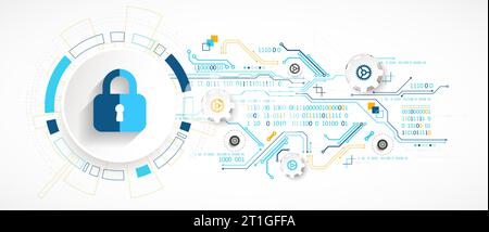 Espace numérique sécurisé. Confidentialité virtuelle, protection de la programmation. Illustration de Vecteur