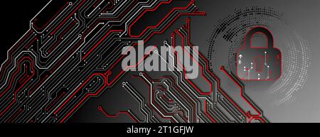 Espace numérique sécurisé. Confidentialité virtuelle, protection de la programmation. Illustration de Vecteur