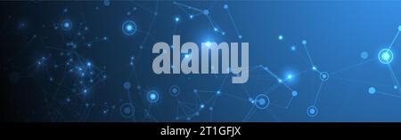 Cover template for science and technology presentation. Plexus style background. Illustration de Vecteur