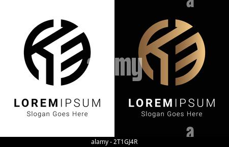Logo de luxe avec lettre de texte monogramme ou KM initial Illustration de Vecteur