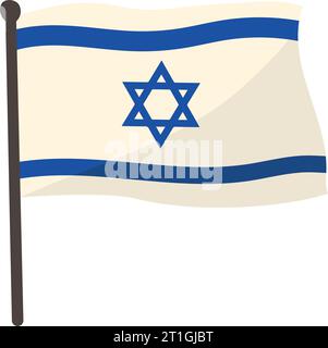 drapeau israélien en pole position Illustration de Vecteur