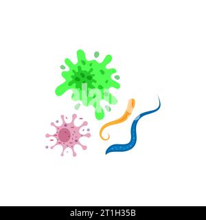 Modèle d'icône d'illustration de vecteur de virus Banque D'Images