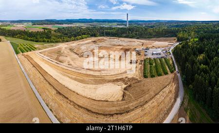 Chantier de construction de la prison de Rottweil, photo drone. Au total, 502 places sont prévues. L'état de Bade-Württemberg investit environ 280 km Banque D'Images