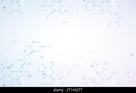 Modèle de présentation de la science et de la technologie. Fond de style plexus. Illustration de Vecteur