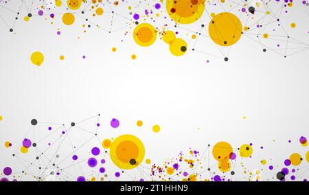 Fond abstrait de cercle géométrique moderne. Modèle de texture pointillée. Motif géométrique en demi-teinte avec effet plexus. Illustration de Vecteur