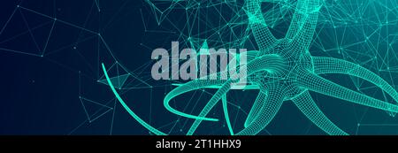 Biotechnologie, biochimie, science, concept de médecine. Illustration de Vecteur