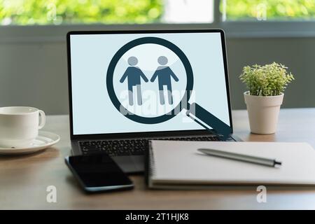Human choisir recherche d'emploi carrière, affaires et embauche de travail en ligne HRM est un concept de gestion des ressources humaines. Banque D'Images