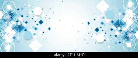 Modèle de présentation de la science et de la technologie. Fond de style plexus. Illustration de Vecteur