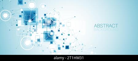 Modèle de présentation de la science et de la technologie. Fond de style plexus. Illustration de Vecteur