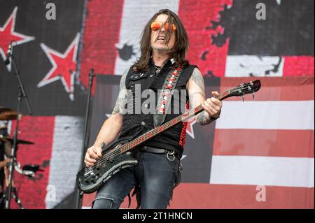 16 juin 2023 : Skid Row se produit au festival Hellfest Open Air Banque D'Images
