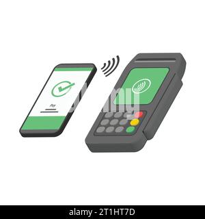 Paiements sans contact avec illustration vectorielle de la technologie NFC smartphone Illustration de Vecteur