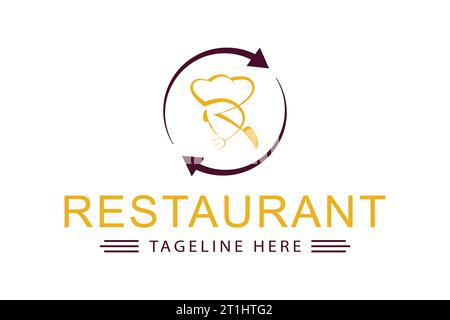 Logo lettre R avec chapeau de chef. convient aux logos de restaurant, chefs, magasin d'alimentation. conception de logo simple modifiable. Illustration de Vecteur