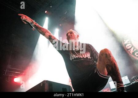 Madrid, Espagne. 13 octobre 2023. 13 octobre 2023 - Madrid, Espagne : Karlos Animal, chanteur principal de non Servium lors d'un concert au Wizink Center de Madrid, Espagne (photo Alvaro Laguna/NurPhoto) crédit : NurPhoto SRL/Alamy Live News Banque D'Images
