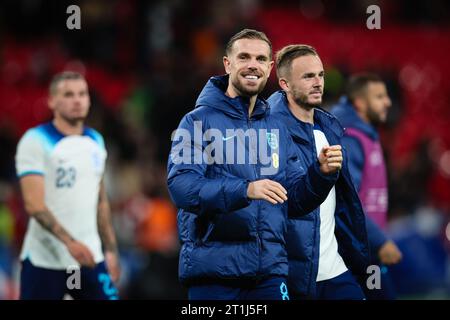 LONDRES, Royaume-Uni - 13 octobre 2023 : Jordan Henderson d'Angleterre après le match amical international entre l'Angleterre et l'Australie au stade de Wembley (CRE Banque D'Images
