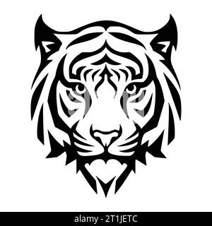 logo de tête d'animal de mammifère sauvage de tigre et illustration de symbole Illustration de Vecteur